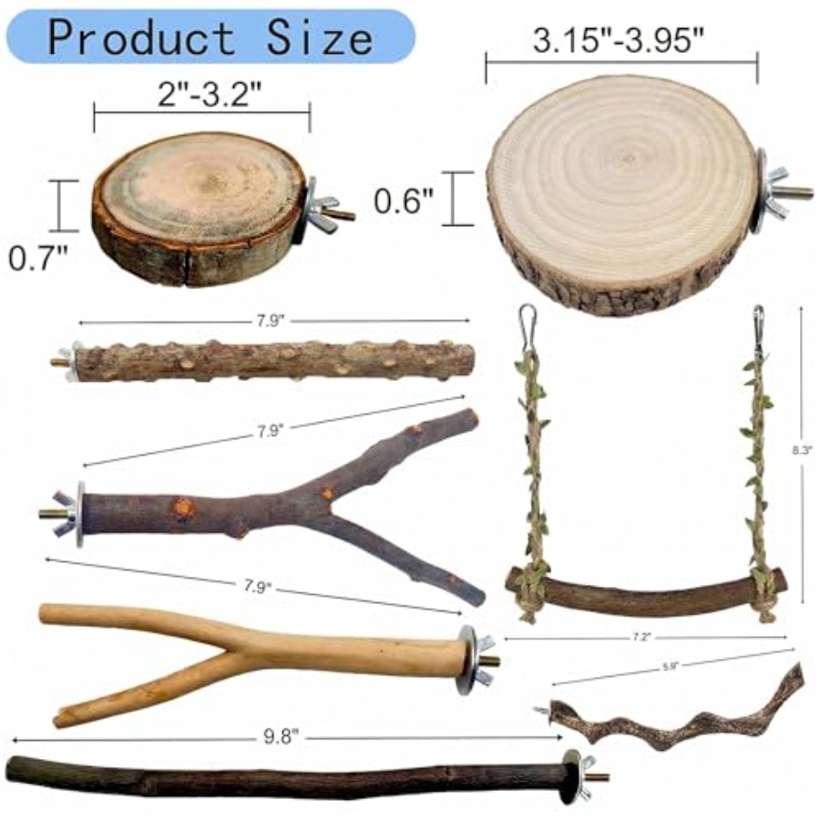 8PCS natural wood bird perches - đánh giá và giá Health & Wellness Affiliate Programs